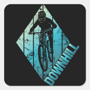 Adesivo Quadrado Descida de Trilho Montanha Biker