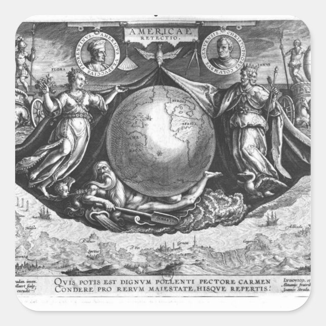 Adesivo Quadrado Descoberta da América (Frente)