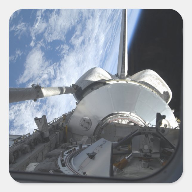 Adesivo Quadrado Descoberta de Shuttle de Espaço 9 (Frente)