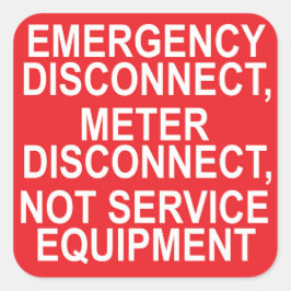 Adesivo Quadrado Desconectar Medidor de Emergência Sem Serviço