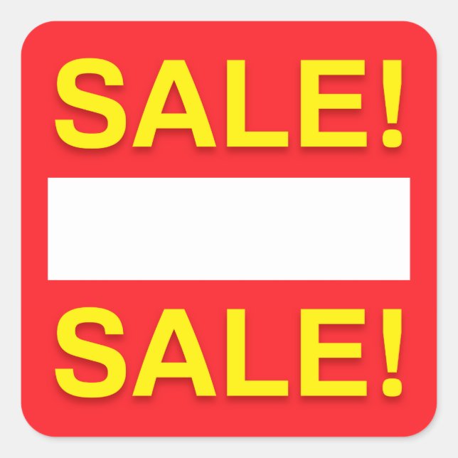 Adesivo Quadrado desconto de venda de vazio ou vinhetas de preço (Frente)