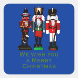 Adesivo Quadrado Desejamos a você um Feliz Natal Nutcrackers
