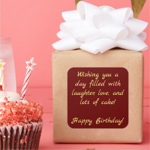 Adesivo Quadrado Desejando-lhe um dia cheio de risos, amor...