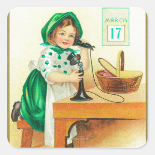 Adesivo Quadrado Desejando lhe um St Patrick brilhante e feliz