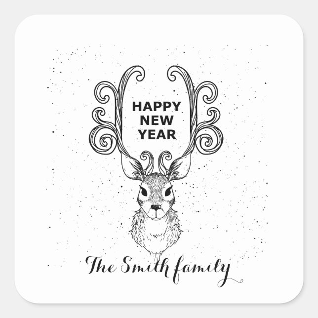 Adesivo Quadrado Deseje a alguém um novo quadrado feliz e bem suced (Frente)