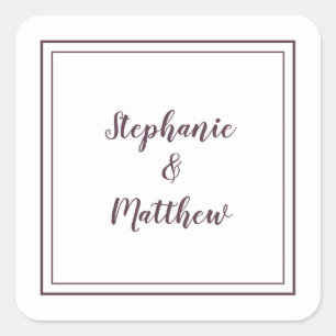 Adesivo Quadrado Desejo Moderno De Casamento Minimalista Obrigado R