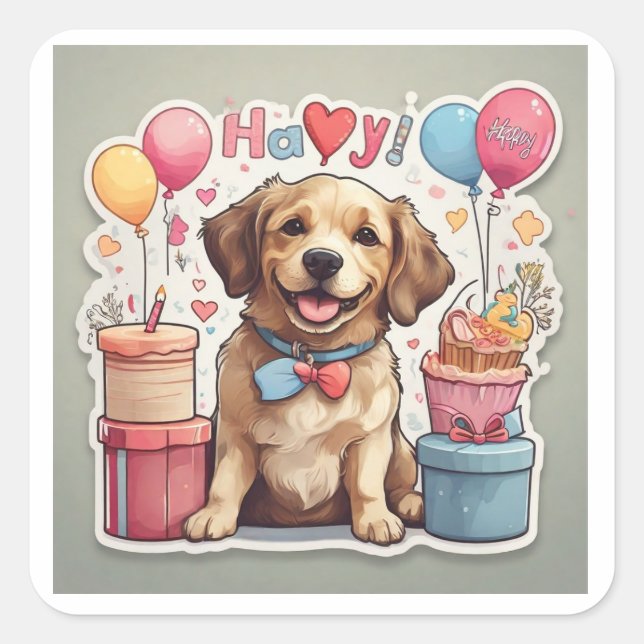 Adesivo Quadrado Desejos animados (Frente)