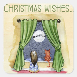 Adesivo Quadrado Desejos de Natal Retroativos