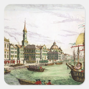 Adesivo Quadrado Desembarque das tropas inglesas