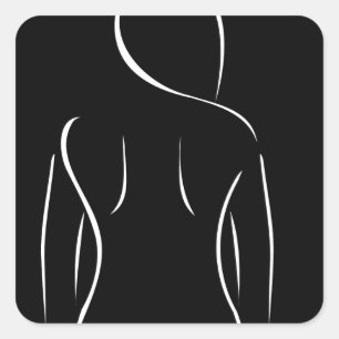 Adesivo Quadrado Desenho abstrato de uma garota graciosa no spa