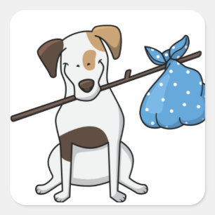 Adesivo Quadrado desenho animado de brinquedo terrier hobo