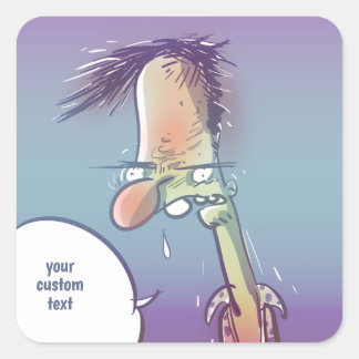 Adesivo Quadrado desenho animado do bebado