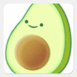 Adesivo Quadrado Desenho Avocado Bonito