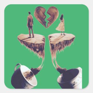 Adesivo Quadrado Desenho com desenho de café