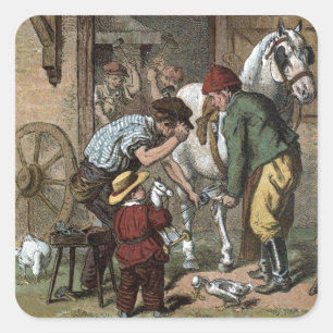 Adesivo Quadrado Desenho Da Vintagem: A Ferradura Smith