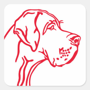 Adesivo Quadrado desenho de Dogue Alemão