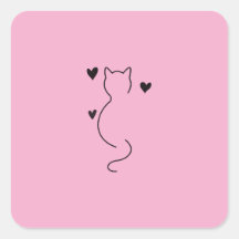 desenho de gato gatinho fofo com fundo de cor rosa