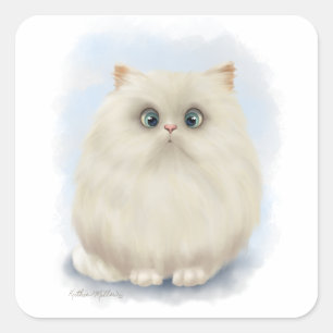 Adesivo Quadrado Desenho de Gato Persa
