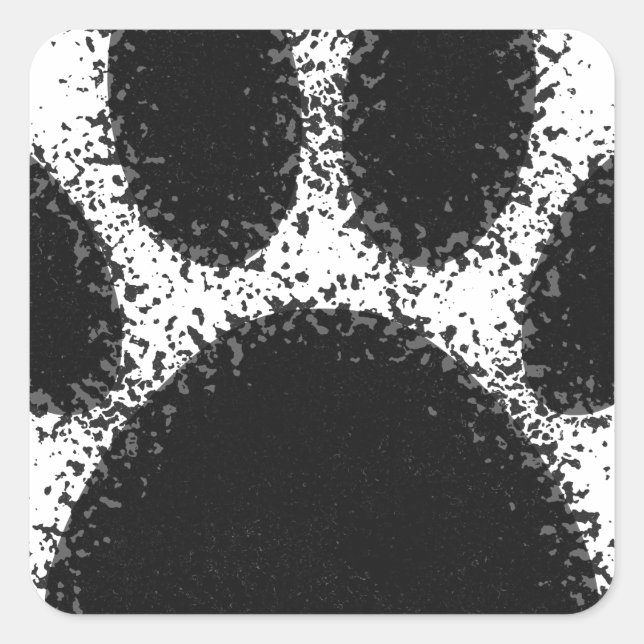 Adesivo Quadrado Desenho de Pata Cão (Frente)