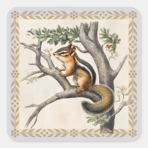 Adesivo Quadrado Desenho do chipset Vintage para os amantes da natu