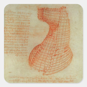 Adesivo Quadrado Desenho do molde de ferro fundido