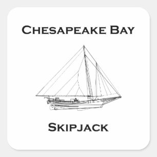 Adesivo Quadrado Desenho do veleiro da baía de Chesapeake