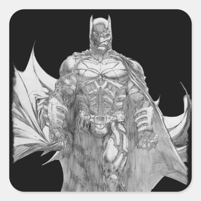 Adesivo Quadrado Desenho em Pé de Batman (Frente)