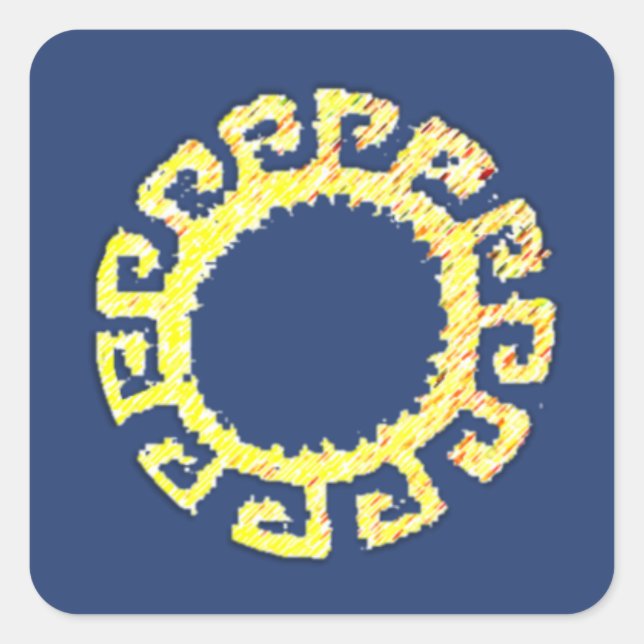 Adesivo Quadrado Desenho em sol (Frente)