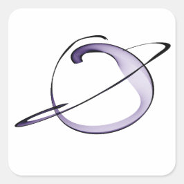 Adesivo Quadrado desenho gracioso pequeno planeta