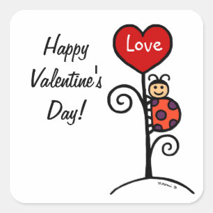 Adesivo Quadrado Desenho LadyBug Cute Personalizado