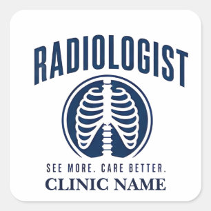 Adesivo Quadrado Desenho Médico de Imagem de Radiologista