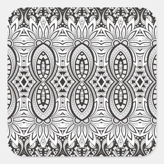 Adesivo Quadrado Desenho tribal inspirado (Frente)