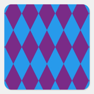 Adesivo Quadrado Desenho Xadrez Harlequim Roxo Azul