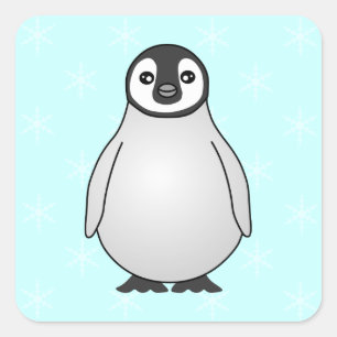 Adesivo Quadrado Desenhos animados bonitos do pinguim de imperador