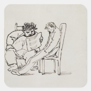 Adesivo Quadrado Desenhos animados de William Morris (1834-96) que