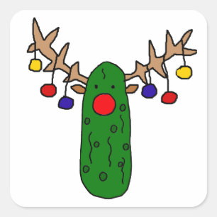 Adesivo Quadrado Desenhos animados engraçados do Natal da salmoura