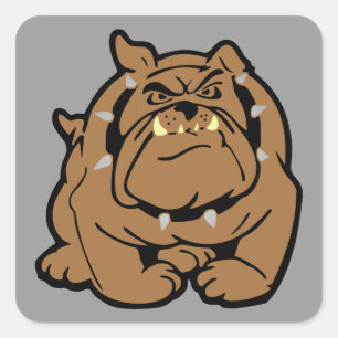Adesivo Quadrado Desenhos animados ingleses do buldogue