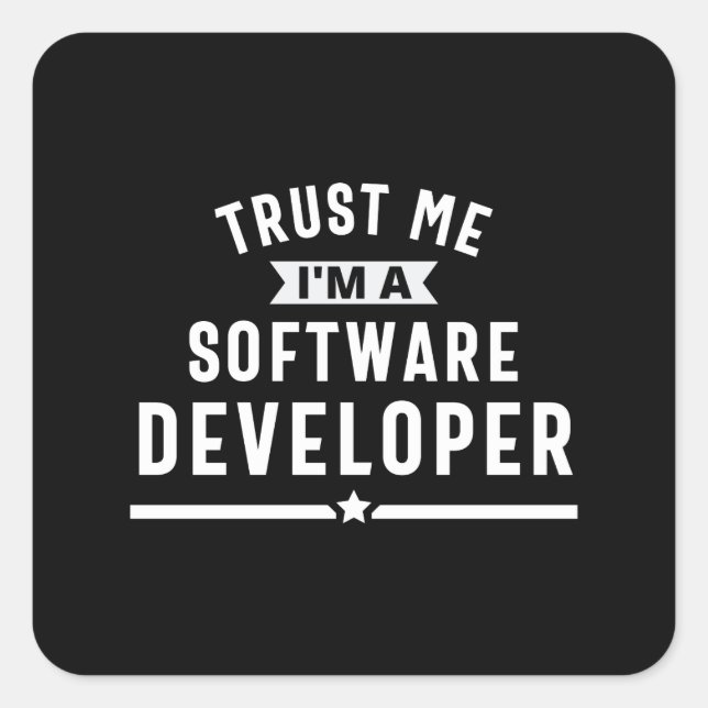 Adesivo Quadrado desenvolvedor de software (Frente)