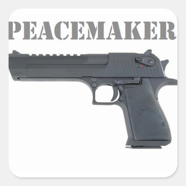 Adesivo Quadrado '' desert eagle peacemaker (Frente)