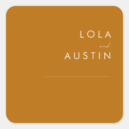 Adesivo Quadrado Deserto Simples | Fechos De Envelope Laranja Queim