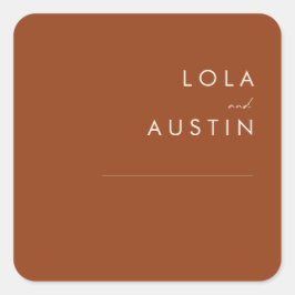 Adesivo Quadrado Deserto Simples | Selos De Envelopes De Casamento 