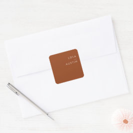 Adesivo Quadrado Deserto Simples | Selos De Envelopes De Casamento