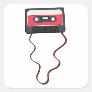 Adesivo Quadrado Desferida a fita cassete Mixtape Retroativa