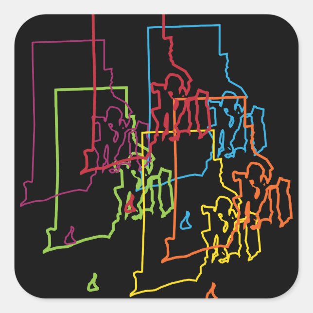 Adesivo Quadrado desfoque do orgulho da ilha (Frente)