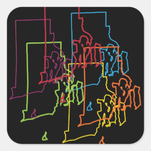 Adesivo Quadrado desfoque do orgulho da ilha