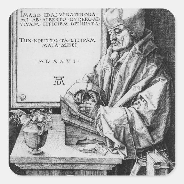 Adesivo Quadrado Desiderius Erasmus de Roterdão, 1526 (Frente)