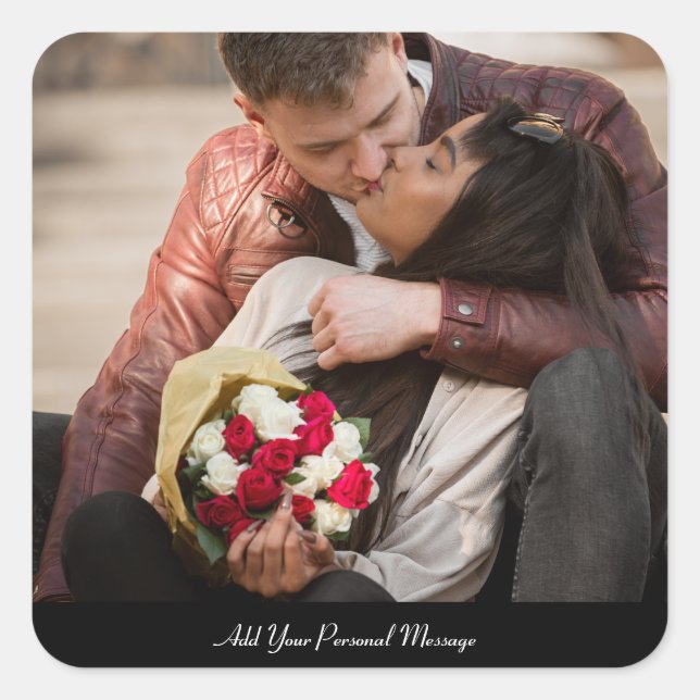 Adesivo Quadrado Design a sua própria foto (Frente)