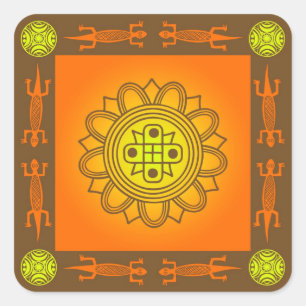 Adesivo Quadrado Design africano