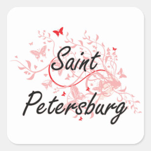 Adesivo Quadrado Design artístico da cidade de St Petersburg Rúss