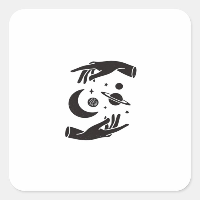 Adesivo Quadrado Design Caprichoso Gótico (Frente)